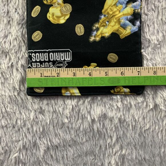 Super Mario Bros Purse Small Black Yellow Gold White New 2 Handmade Nintendo - Picture 7 of 9